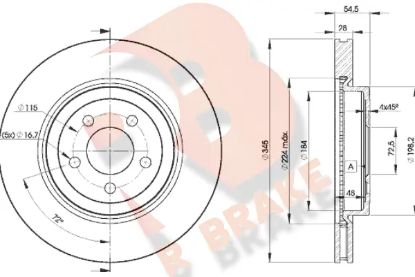 Disque de frein R BRAKE 78RBD29197