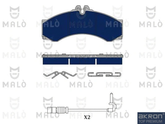 Kit de plaquettes de frein, frein à disque AKRON-MALÒ 1050341