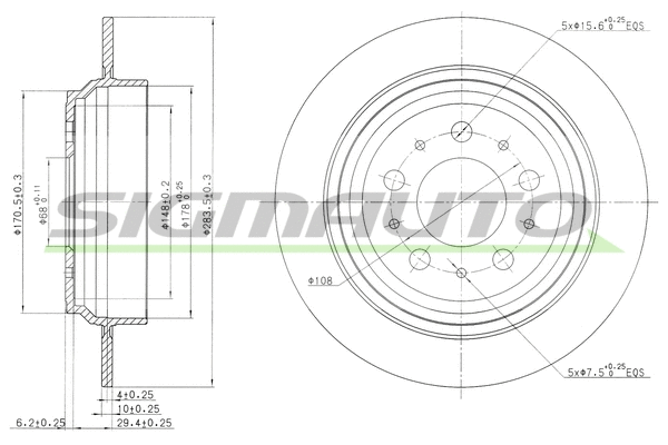 Disque de frein SIGMAUTO DBB259S