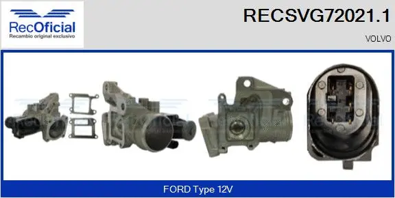 Vanne EGR RECOFICIAL RECSVG72021.1