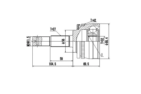 Jeu de joints, arbre de transmission DYNAMATRIX DCV841007