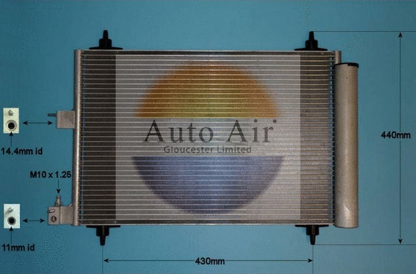 Condenseur, climatisation AUTO AIR GLOUCESTER 16-9748
