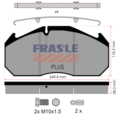 Kit de plaquettes de frein, frein à disque FRAS-LE PD/125-K012-PLUS