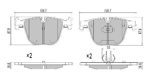 Kit de plaquettes de frein, frein à disque FREMAX FBP-1391