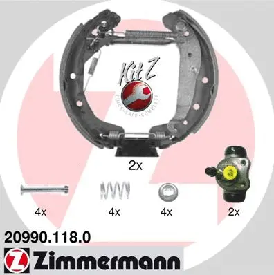 Jeu de mâchoires de frein ZIMMERMANN 20990.118.0