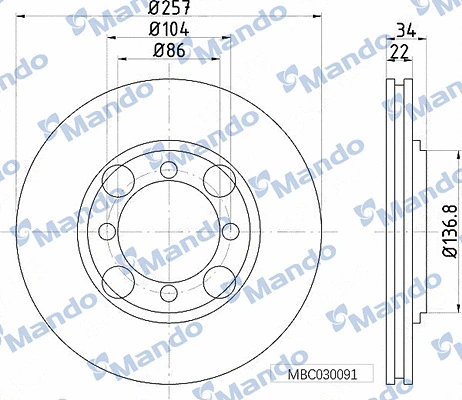 Disque de frein MANDO MBC030091