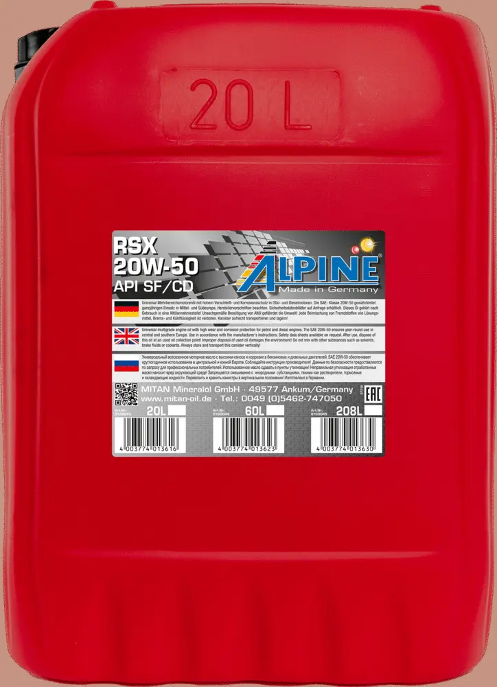 Huile moteur ALPINE 0100043