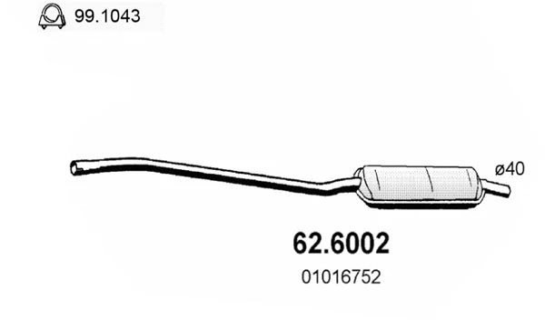 Silencieux central ASSO 62.6002