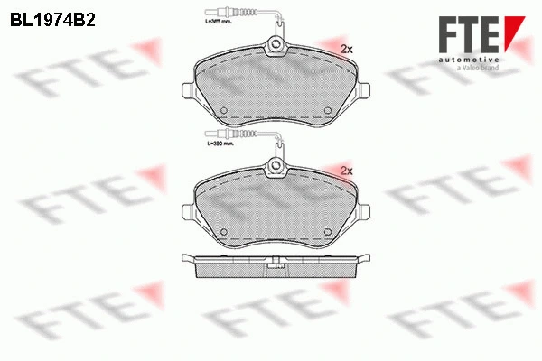 Kit de plaquettes de frein, frein à disque FTE 9010562