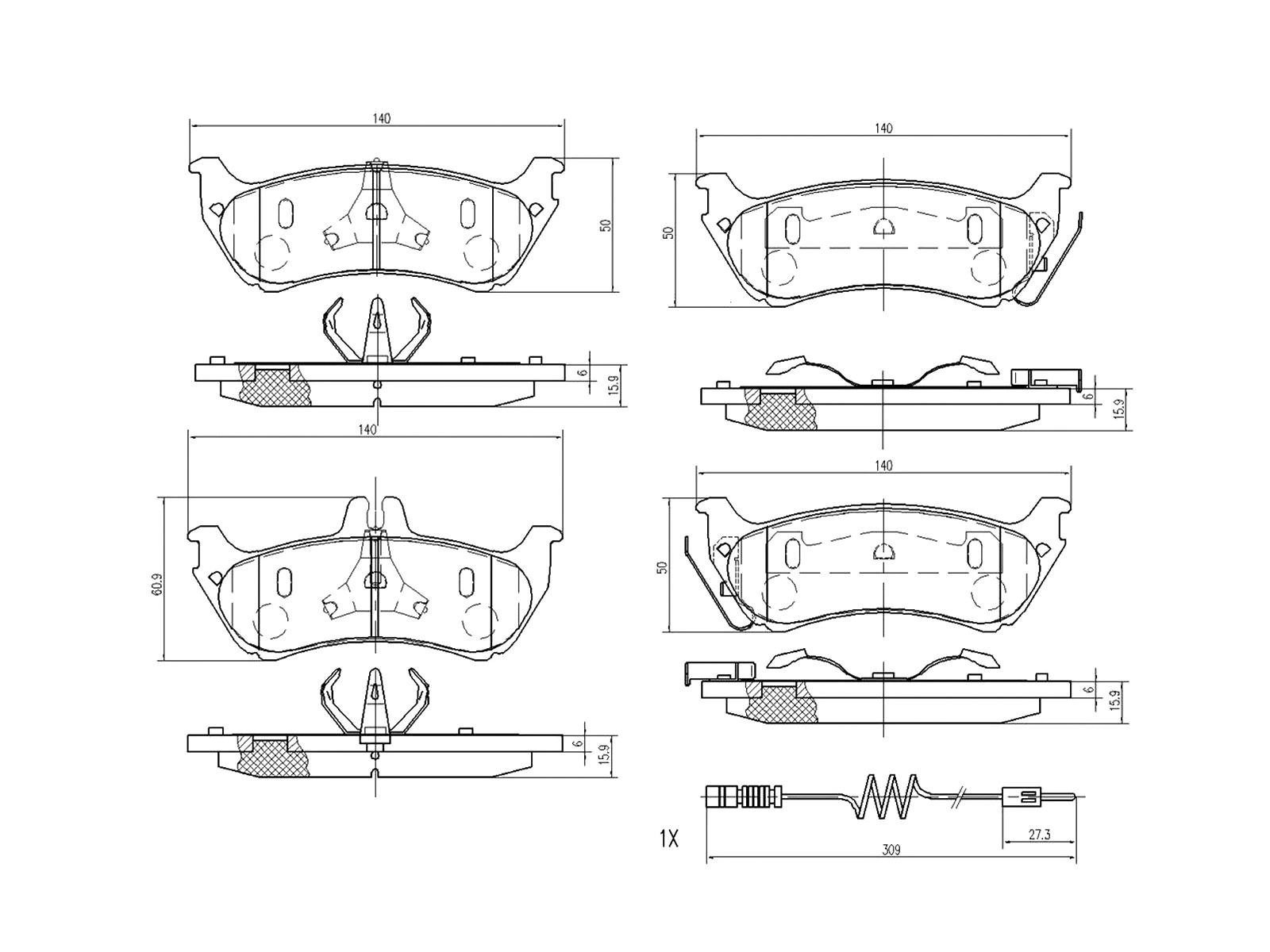 Kit de plaquettes de frein, frein à disque A.Z. Meisterteile AZMT-44-022-1163