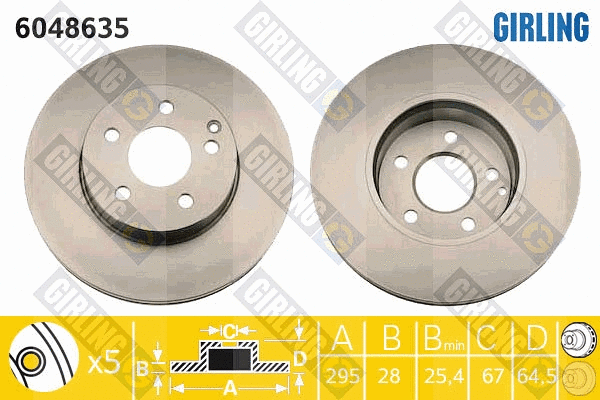 Disque de frein GIRLING 6048635