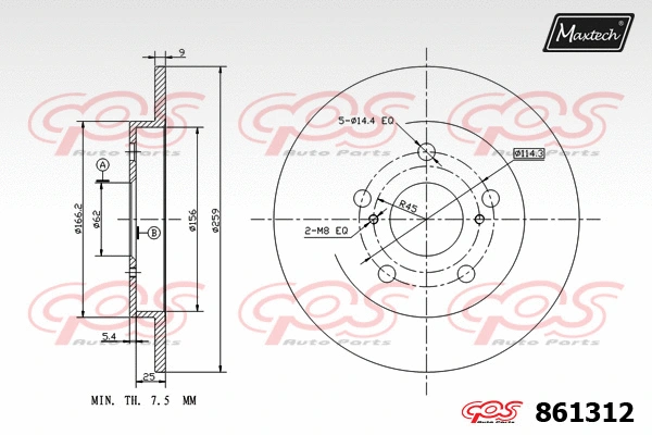 Disque de frein MAXTECH 861312