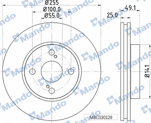 Disque de frein MANDO MBC030129