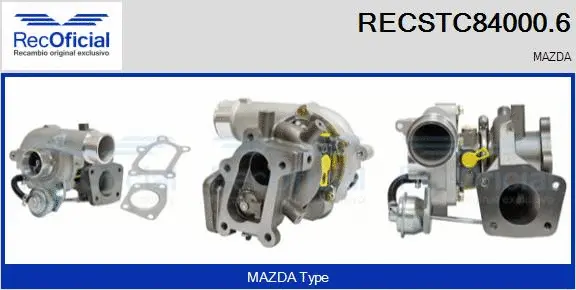 Turbocompresseur, suralimentation RECOFICIAL RECSTC84000.6