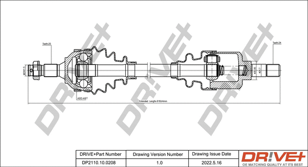 Arbre de transmission Dr!ve+ DP2110.10.0208