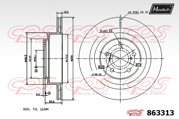 Disque de frein MAXTECH 863313