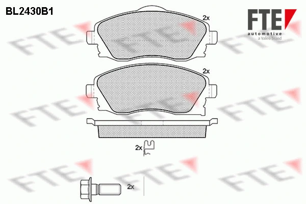 Kit de plaquettes de frein, frein à disque FTE 9010730