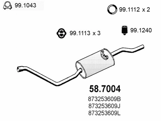 Silencieux arrière ASSO 58.7004