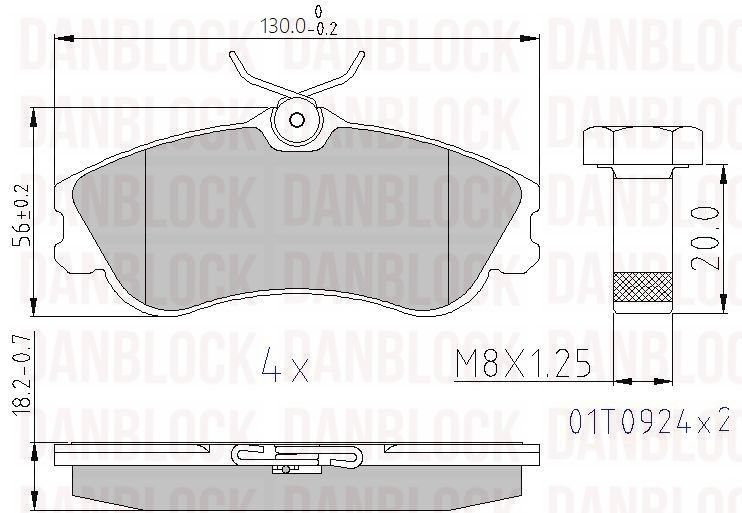 Kit de plaquettes de frein, frein à disque DANBLOCK DB 510423