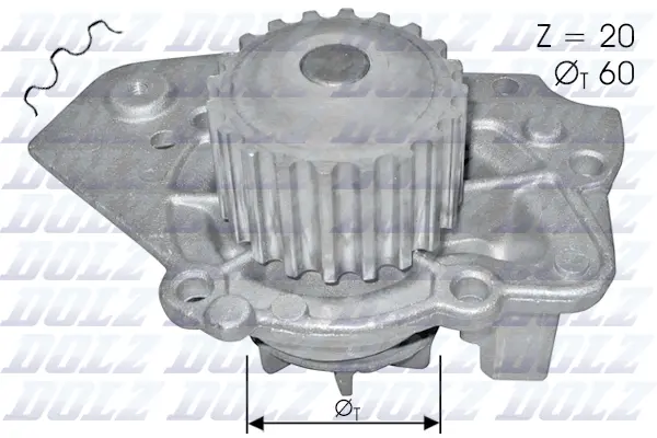 Pompe à eau, refroidissement du moteur DOLZ T136