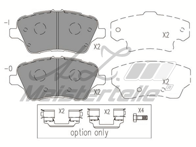 Kit de plaquettes de frein, frein à disque A.Z. Meisterteile AZMT-44-022-2054