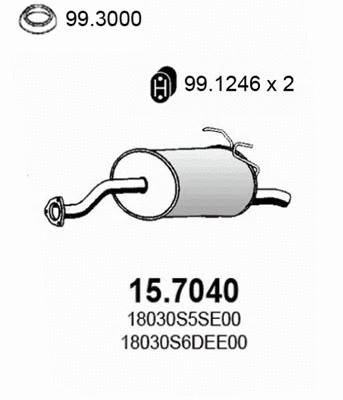 Silencieux arrière ASSO 15.7040