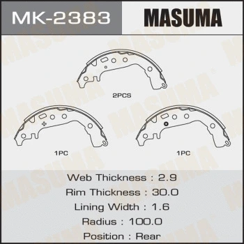 Jeu de mâchoires de frein MASUMA MK-2383