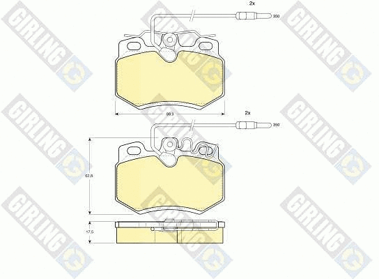 Kit de plaquettes de frein, frein à disque GIRLING 6107901
