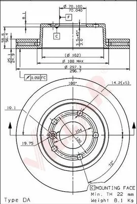 Disque de frein VILLAR 628.1441