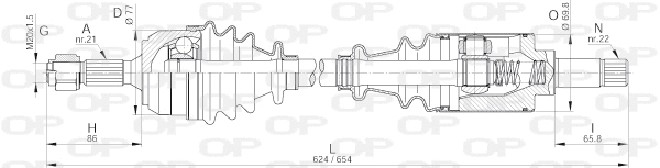 Arbre de transmission OPEN PARTS DRS6232.00