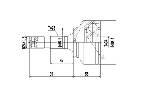 Jeu de joints, arbre de transmission DYNAMATRIX DCV845038