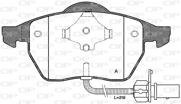 Kit de plaquettes de frein, frein à disque OPEN PARTS BPA0390.11