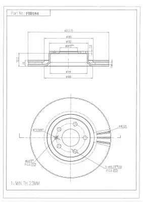 Disque de frein FI.BA FBD184