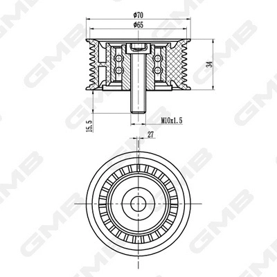Poulie renvoi/transmission, courroie crantée GMB Oceania GTC1230