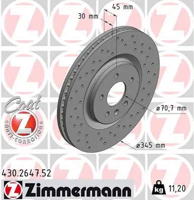 Disque de frein ZIMMERMANN 430.2647.52