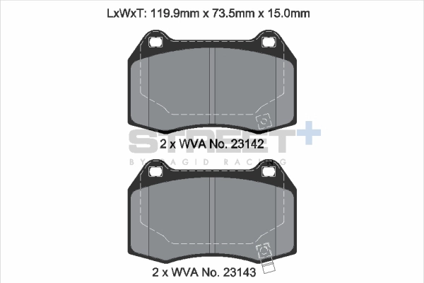 Kit de plaquettes de frein, frein à disque PAGID Racing T8019SP2001