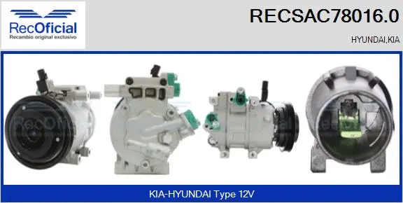 Compresseur, climatisation RECOFICIAL RECSAC78016.0