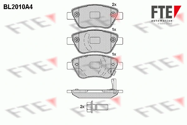 Kit de plaquettes de frein, frein à disque FTE 9010596