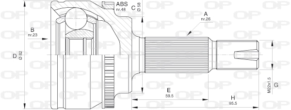 Jeu de joints, arbre de transmission OPEN PARTS CVJ5588.10