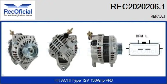 Alternateur RECOFICIAL REC2020206.1