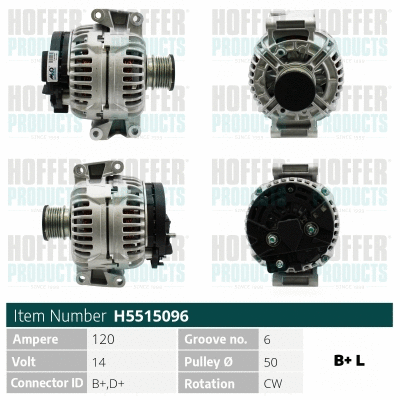 Alternateur HOFFER H5515096