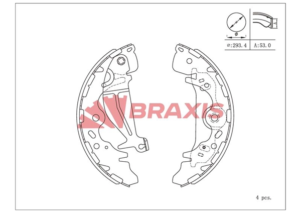 Jeu de mâchoires de frein BRAXIS AC0218