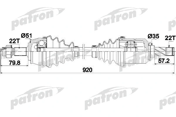 Arbre de transmission PATRON PDS0284