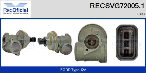 Vanne EGR RECOFICIAL RECSVG72005.1