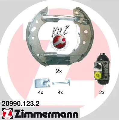 Jeu de mâchoires de frein ZIMMERMANN 20990.123.2