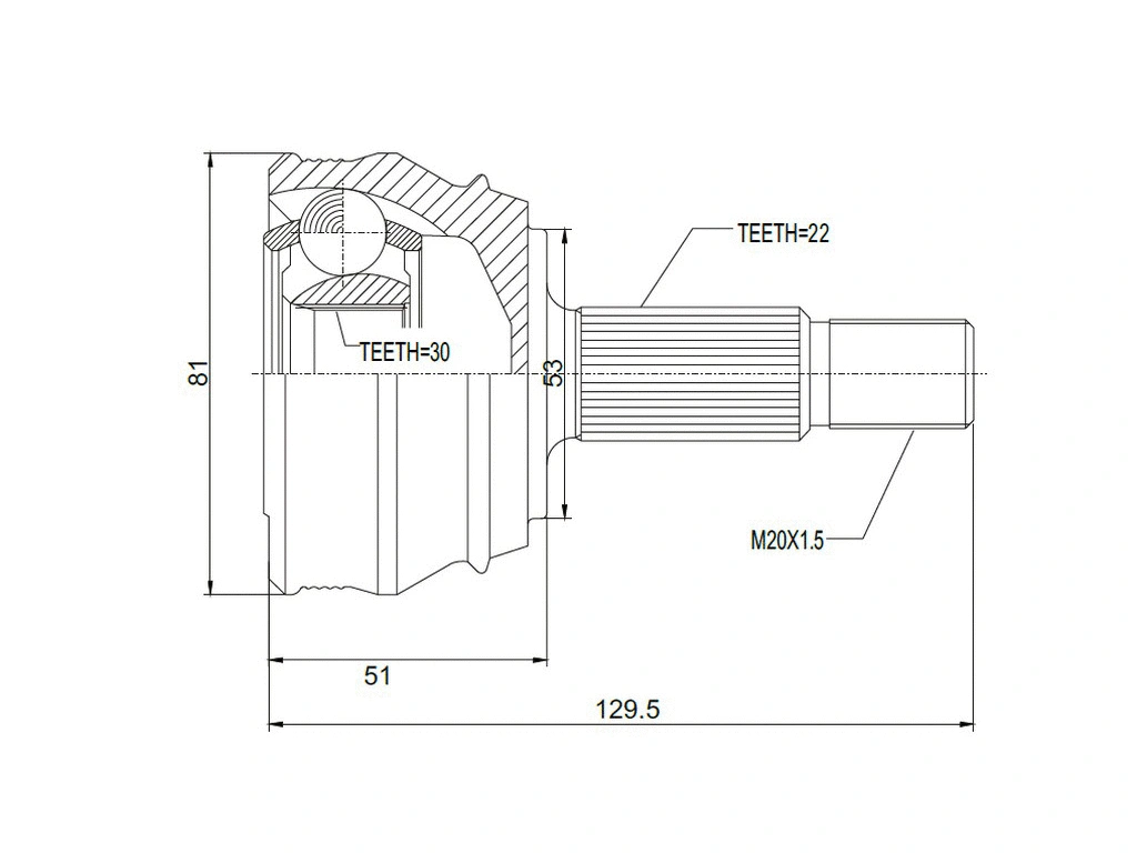 Jeu de joints, arbre de transmission A.Z. Meisterteile AZMT-43-030-1025