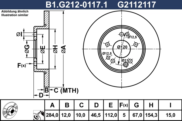 Disque de frein GALFER B1.G212-0117.1
