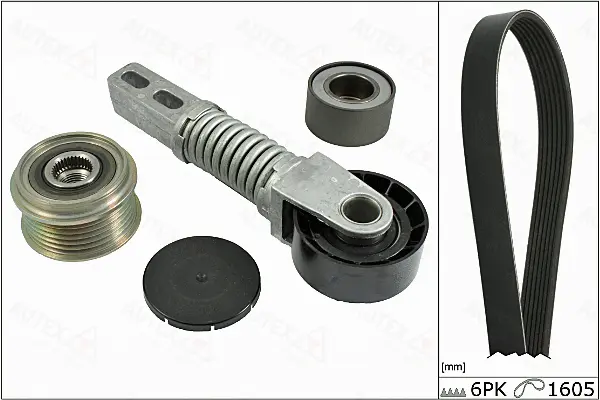 Jeu de courroies trapézoïdales à nervures AUTEX 702878