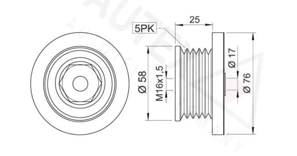Poulie roue libre, alternateur AUTEX 654317