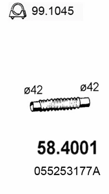 Tuyau d'échappement ASSO 58.4001